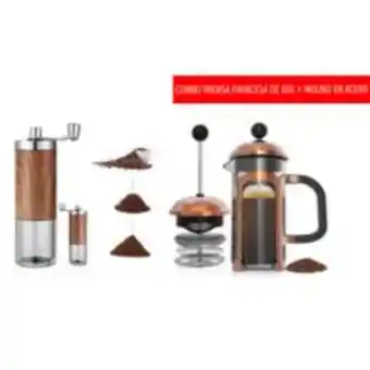 Falabella Combo cafetera prensa francesa de 600ml molino en acero inoxidable oferta