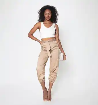 Studio F Pantalón tiro alto tipo cargo oferta