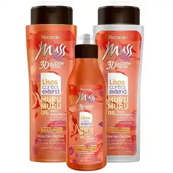 Mercaldas Oferta shampoo muss x400 ml + acondicionador control lisos 3d x 400 ml + crema para peinar x300 ml oferta