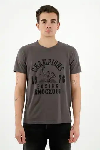 Tennis Camiseta con estampado localizado gris para hombre oferta