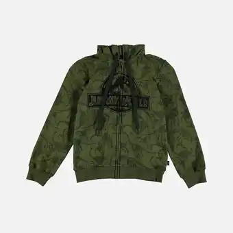 Buzo de niño, abierto con chompa verde de jurassic