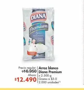 Metro Arroz blanco diana premium x 2500g oferta
