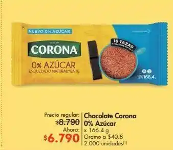 Metro Chocolate corona 0% azúcar x 166.4g oferta