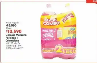 Metro Gaseosa manzana postobón + colombiana x 3.125ml oferta