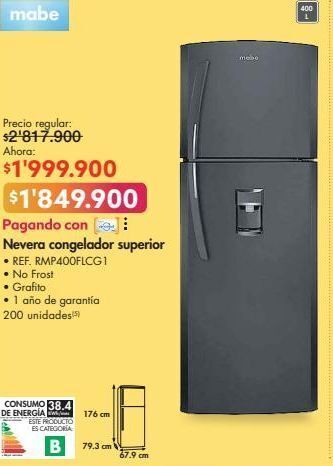 Metro Nevera congelador mabe oferta