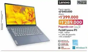 Metro Computador portátil lenovo oferta