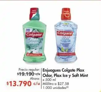 Metro Enjuague bucal colgate plax x 500ml oferta
