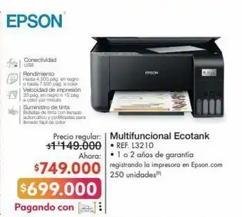 Metro Impresora multifuncional epson oferta