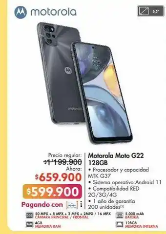 Metro Motorola moto g22 oferta