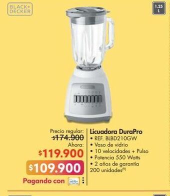 Metro Licuadora durapro black & decker oferta
