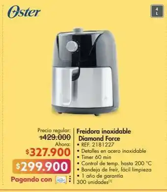 Metro Freidora inoxidable oster oferta