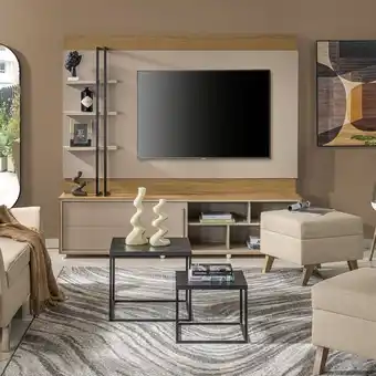 Muebles Jamar Centro de entretenimiento logan gris, natural mate 200x185x39 oferta