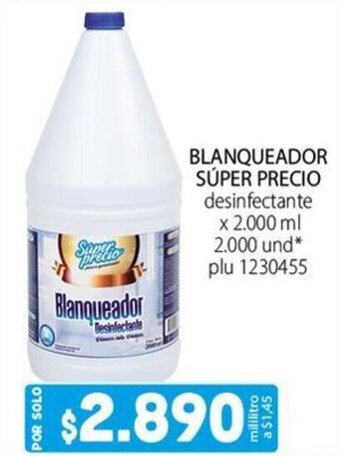 BLANQUEADOR SÚPER PRECIO desinfectante x 2.000 ml
