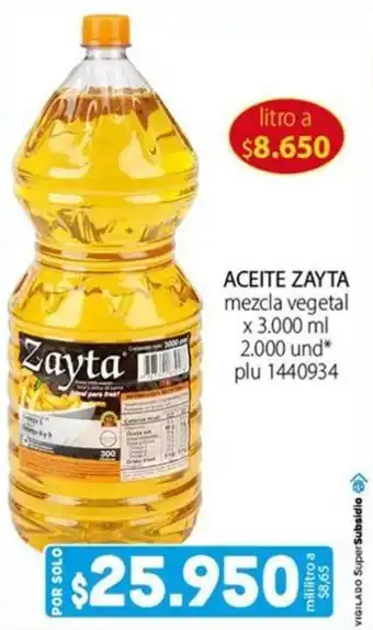 Colsubsidio ACEITE ZAYTA mezcla vegetal x 3.000 ml oferta