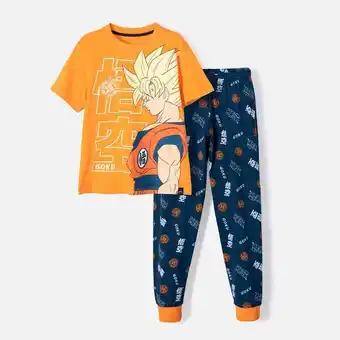 MIC Pijama de dragon ball naranja/azul de pantalón largo para niño oferta