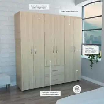 Linio Closet rta bariloche rovere/blanco oferta