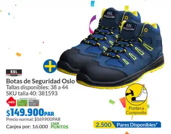 Homecenter RDL. Botas de Seguridad Oslo Tallas disponibles: 38 a 44 SKU talla 40: 381593 oferta