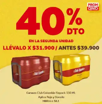 Oxxo Cerveza Club Colombia Sixpack 330 ML oferta