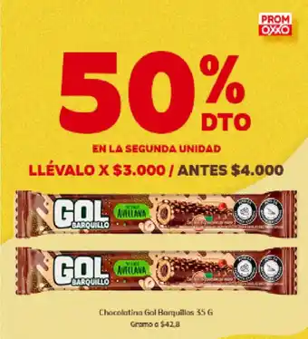 Oxxo Chocolatina Gol Barquillos 35 G oferta