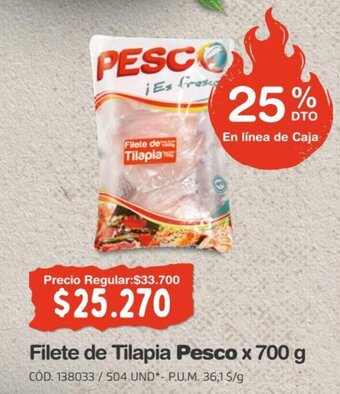 Makro Filete de Tilapia Pesco x 700 g oferta