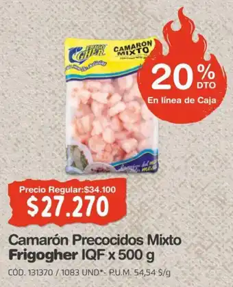 Makro Camarón Precocidos Mixto Frigogher IQF x 500 g oferta