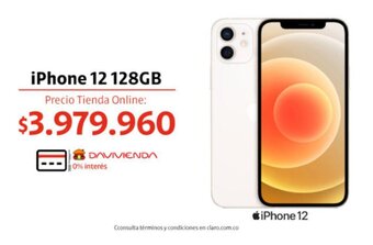 Claro iPhone 12 128GB oferta