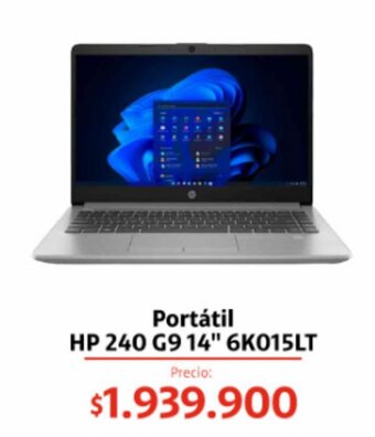 Claro Portátil HP 240 G9 14" 6K015LT oferta