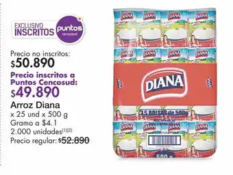 Metro Arroz diana x 25un x 500g oferta