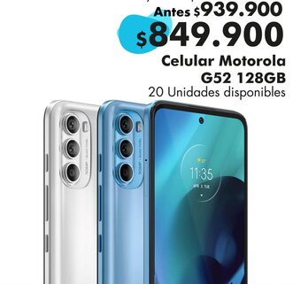Mercaldas Celular Motorola G52 128GB oferta