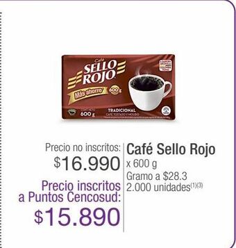 Jumbo Café sello rojo x 600 g oferta