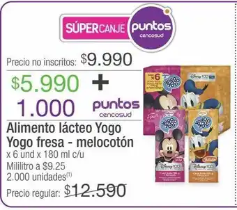 Jumbo Alimento lácteo yogo yogo fresa - melocotón x 6 und x 180 ml c/u oferta