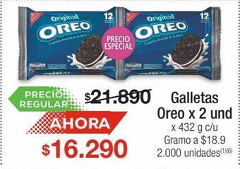 Jumbo Galletas oreo x 2 und x 432 g c/u oferta
