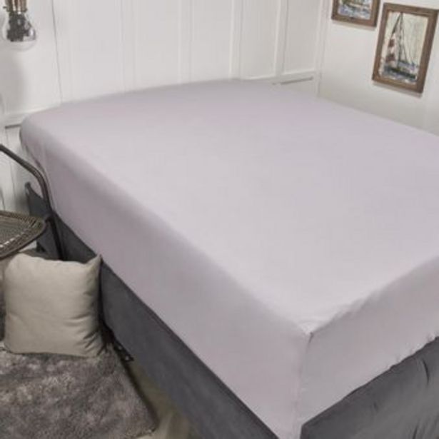 Brissa Sábana ajustable microfibra unicolor malva gris oferta