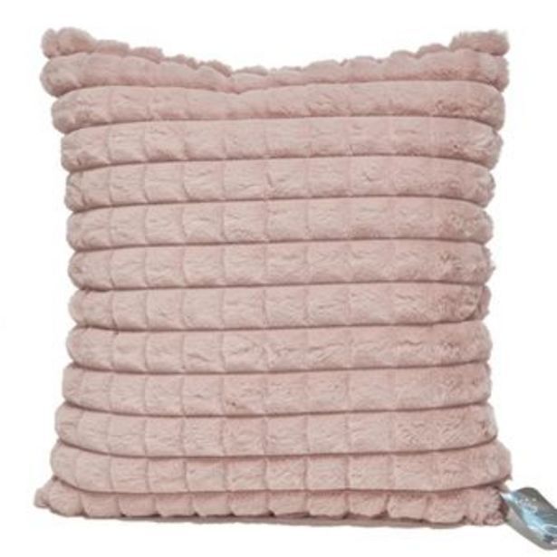 Brissa Cojín cuadros fur rosado medio oferta