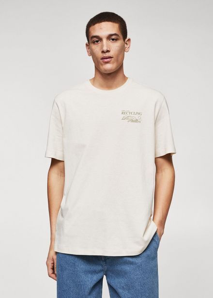 Mango Camiseta 100% algodón texto oferta