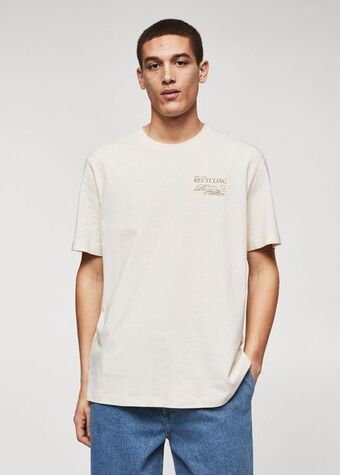 Mango Camiseta 100% algodón texto oferta