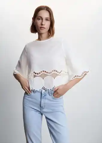Mango Blusa oversize bordada oferta