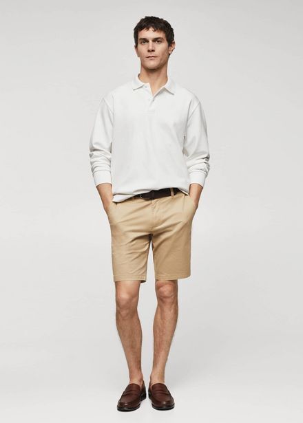 Mango Polo algodón manga larga oferta