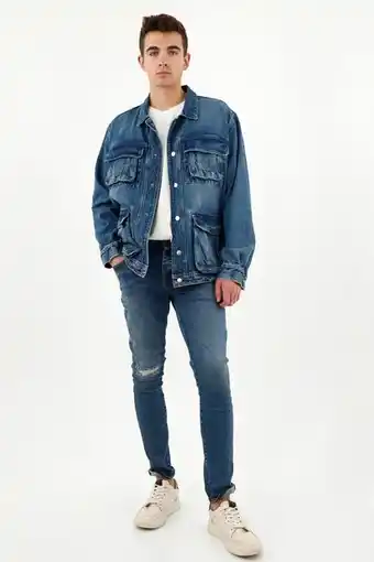 Tennis Chaqueta azul con bolsillos tipo cargo para hombre oferta