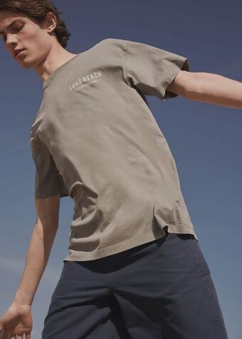 Mango Camiseta algodón estampado oferta