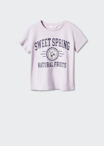 Mango Camiseta estampada algodón oferta