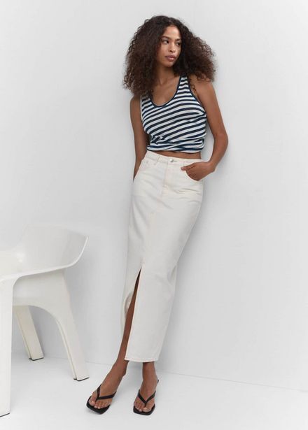 Mango Top tirantes lino oferta