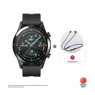 Alkomprar Bundle Reloj HUAWEI Watch GT 2 46 mm Negro + Audífonos HUAWEI Inalámbricos In Ear Bluetooth Freelace oferta