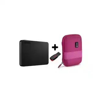 Falabella Disco toshiba 2 tb + estuche rosado + usb 16 gb oferta