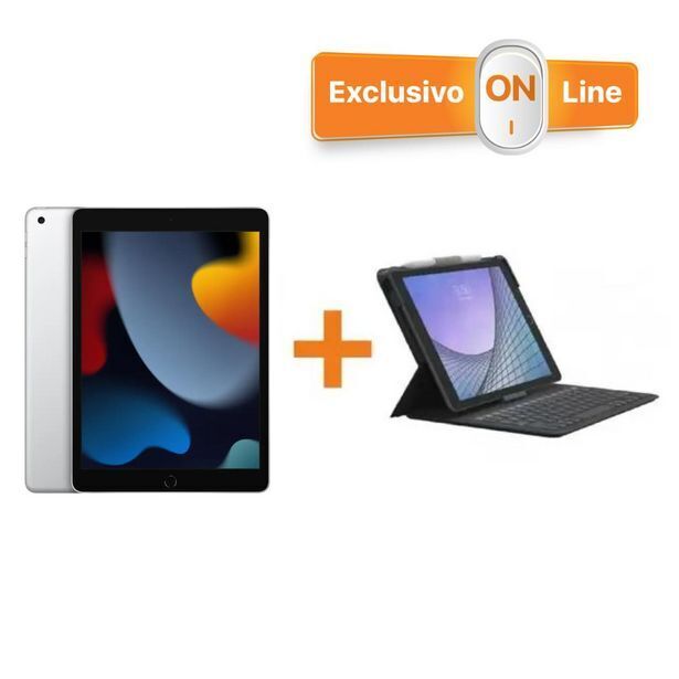 Ishop Ipad de 10.2 (9na generación) wi-fi - 256gb - plata + case con teclado zagg ipad de 10.2 gris oscuro oferta