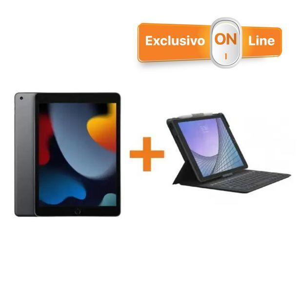 Ishop Ipad de 10.2 (9na generación) wi-fi - 64gb - gris espacial + case con teclado zagg ipad de 10.2 gris oscuro oferta