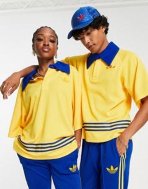 ASOS Adidas originals 'adicolor 70s' unisex knitted polo top in yellow oferta