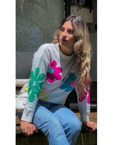 Flamingo Saco white with colorful flowers oferta