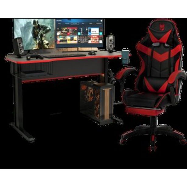 Linio Combo silla gamer titan max neg/rojo + es18803 plo (canto rojo) oferta