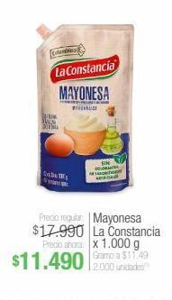 Jumbo Mayonesa la constancia x 1.000 g oferta